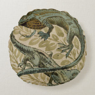 Lizards, design for a tile (w/c on paper) round cushion