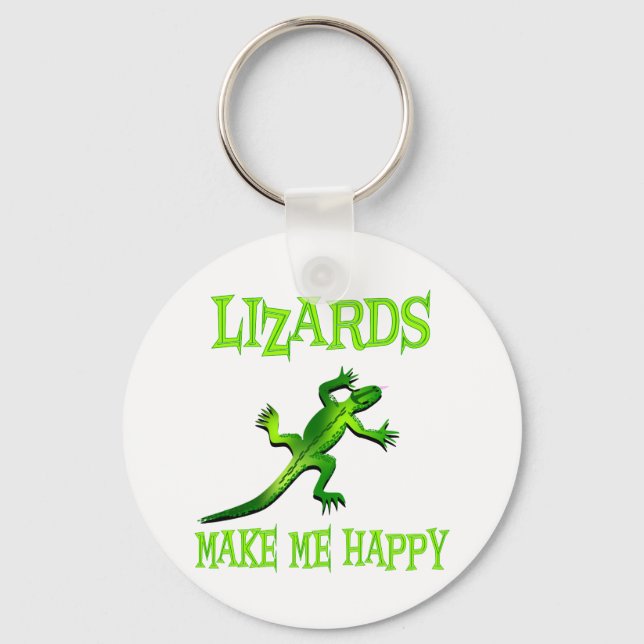 Lizards Make Me Happy Key Ring (Front)