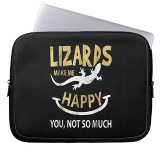 Lizards make me happy . You, not so much Laptop Sleeve