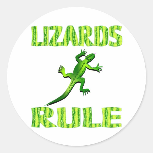 LIZARDS RULE CLASSIC ROUND STICKER (Front)