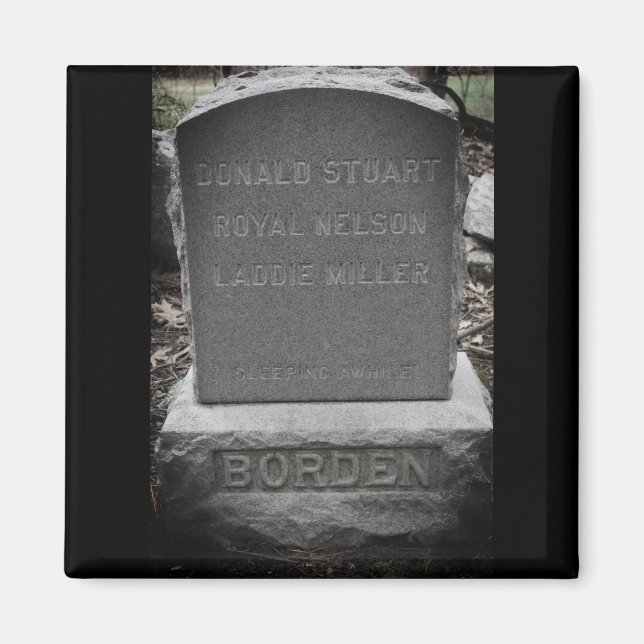 Lizzie Borden Dog Headstone - Pet Cemetery Magnet (Front)