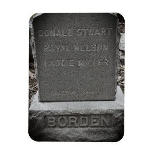 Lizzie Borden Dog Headstone - 'Sleeping Awhile' Magnet