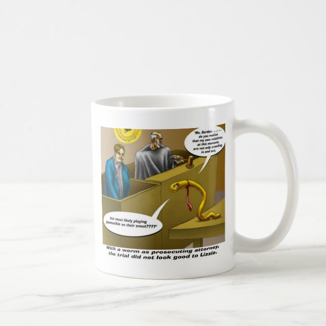 Lizzie Borden Trial Funny Cartoon Gifts Coffee Mug (Right)