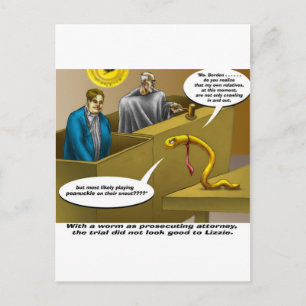 Lizzie Borden Trial Funny Cartoon Gifts Postcard