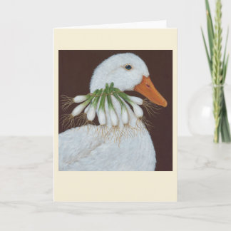 Lizzie the Duck folded greeting card