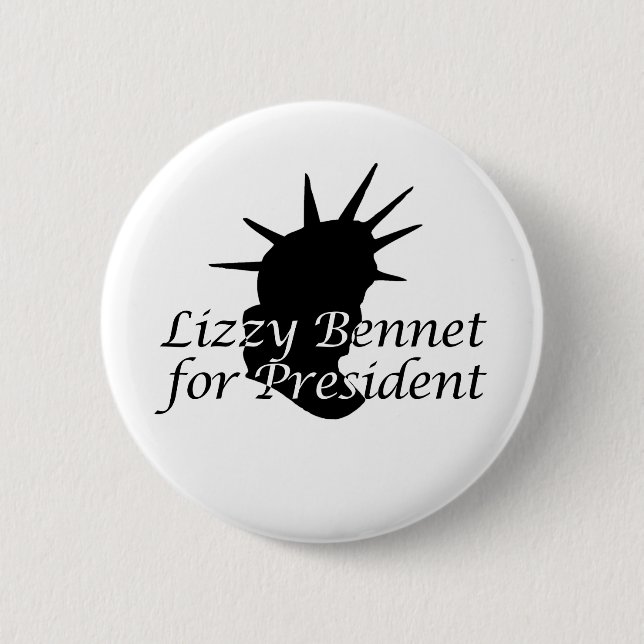 Lizzy Bennet for President 6 Cm Round Badge (Front)