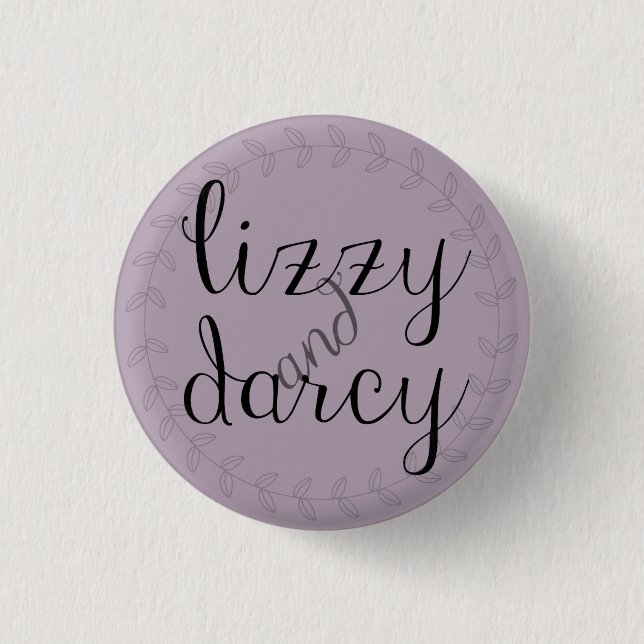 Lizzy & Darcy pin for Jane Austen fans. (Front)