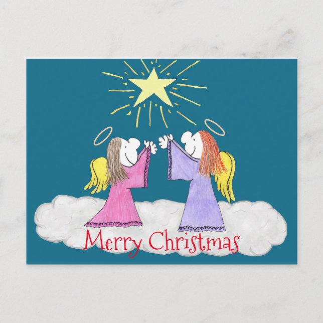 Lizzy's People Angels Holy Night Postcard (Front)