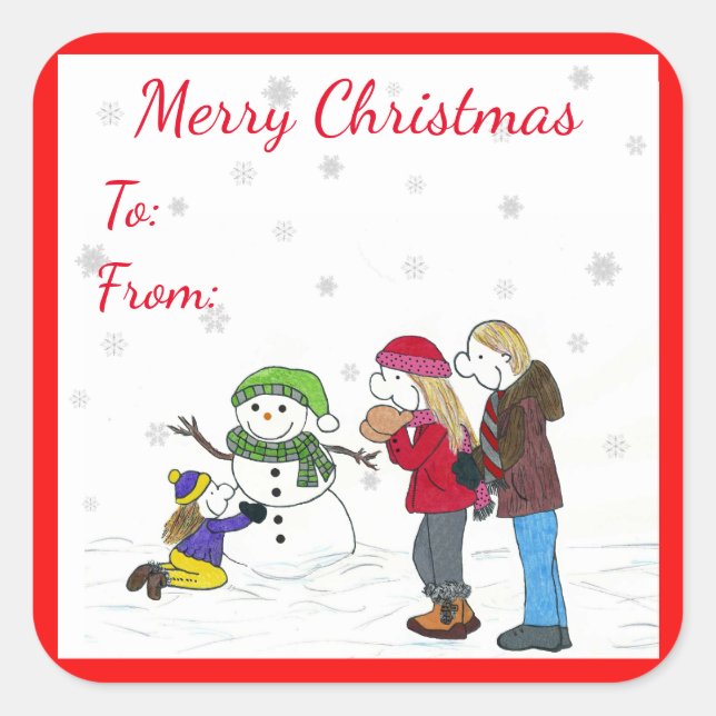 Lizzy's People Snowman Fun Gift Stickers (Front)