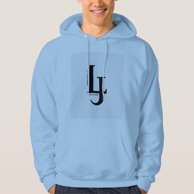 LJ Monogram Blue Hoodie | Royal Blue Logo  (Front)