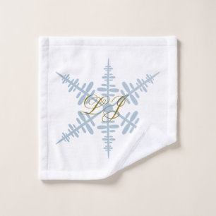 LJ Monogram Snowflake Towel