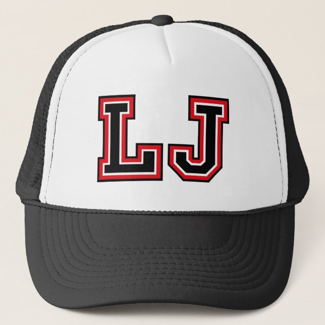"LJ" Monogram Trucker Hat (Front)