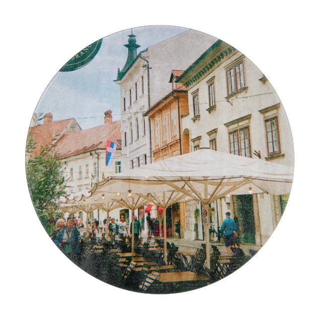 Ljubljana Cityscape Cutting Board (Front)