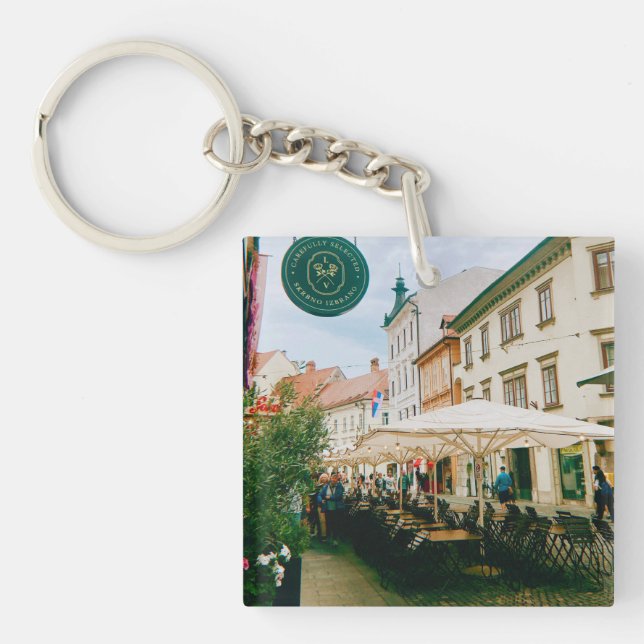 Ljubljana Cityscape Key Ring (Front)