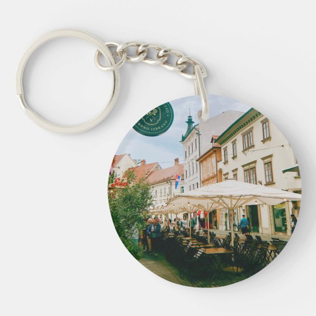 Ljubljana Cityscape Key Ring (Front)