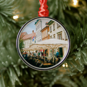 Ljubljana Cityscape Metal Tree Decoration
