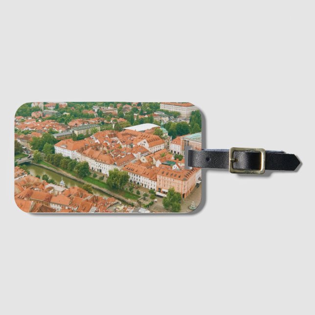 Ljubljana from above luggage tag (Front Horizontal)