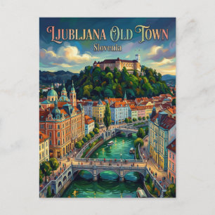 Ljubljana Old Town Slovenia Postcard