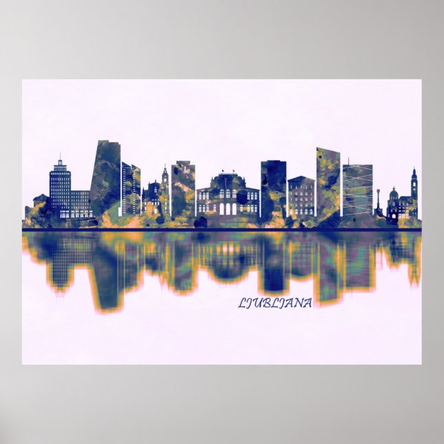 Ljubljana Skyline Poster (Front)