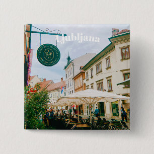 Ljubljana, Slovenia  15 Cm Square Badge