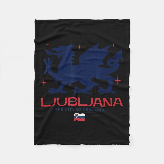 Ljubljana Slovenia City Of Dragons Patriotic Drago Fleece Blanket (Front)