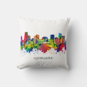 Ljubljana Slovenia Skyline Cushion