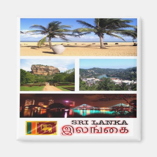 Image of LK - Sri Lanka - Mosaic - Collage Magnet