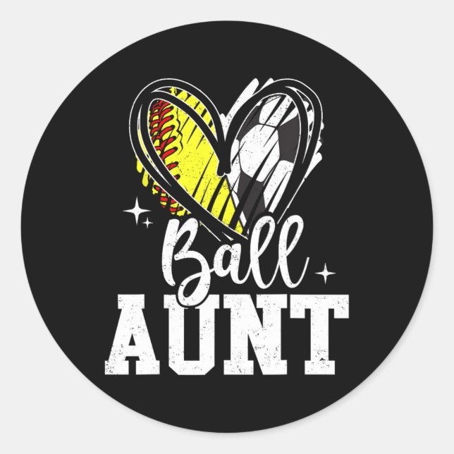 Ll Aunt Softll Soccer Ll Aunt Of Both  Classic Round Sticker (Front)