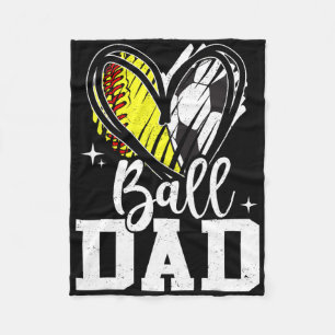 Ll Dad Softll Soccer Ll Dad Of Both Fleece Blanket