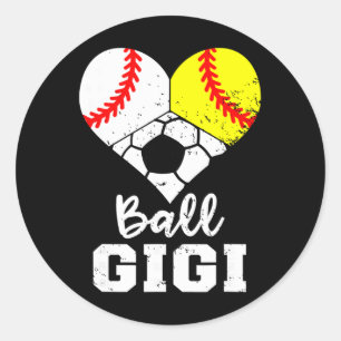 Ll Gigi Heart Funny Sell Softll Soccer Gigi Classic Round Sticker