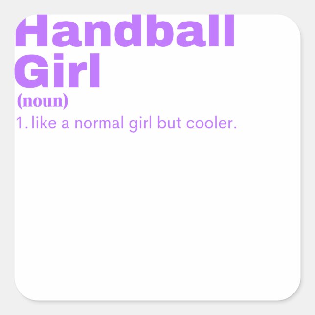 ll Girl - Handball Square Sticker (Front)