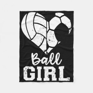 Ll Girl Heart Funny Soccer Volleyll Girl Fleece Blanket