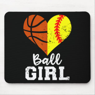 Ll Girl Heart Funny Softll Sketll Girl  Mouse Mat