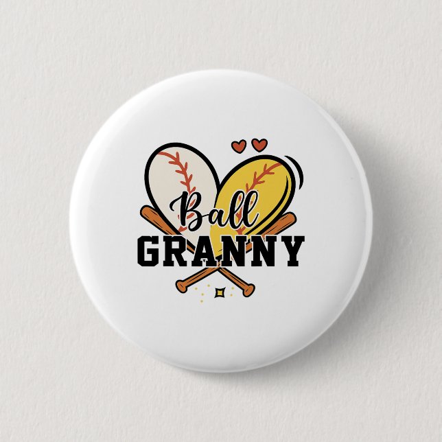 Ll Granny Sell Softll Heart  6 Cm Round Badge (Front)