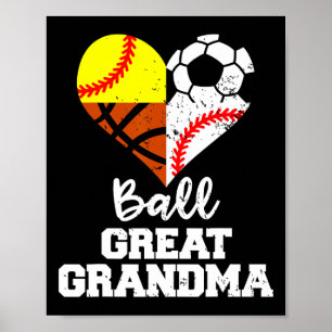 Ll Great Grandma Soccer Sell Softll Sketll Poster