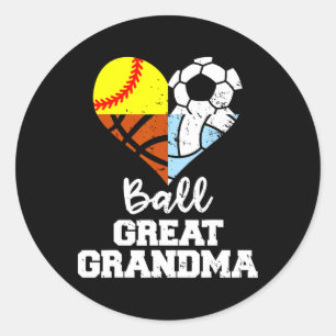 Ll Great Grandma Soccer Softll Sketll Volleyll  Classic Round Sticker