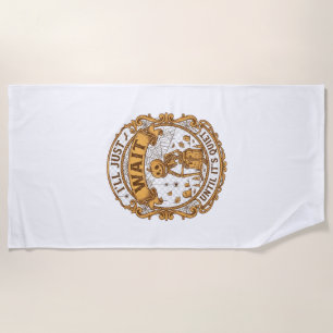 Ll Just Wait Until It Quiet Pumpkin Skeleton Hallo Beach Towel
