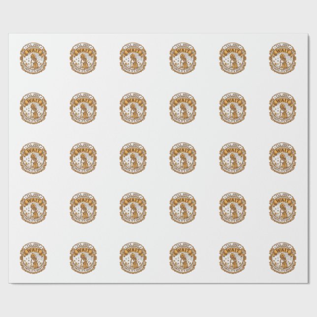 Ll Just Wait Until It Quiet Pumpkin Skeleton Hallo Wrapping Paper (Flat)