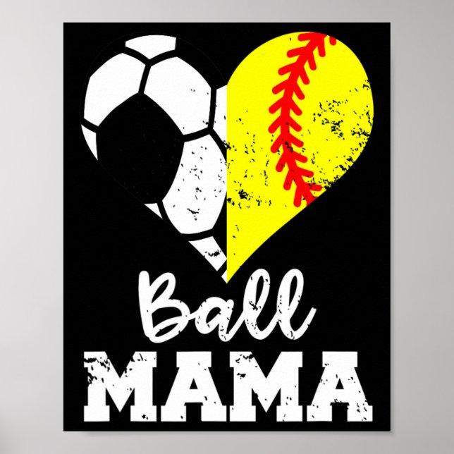Ll Mama Funny Soccer Softll Mama  Poster (Front)