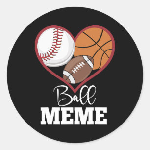 Ll Meme Sell Footll Sketll Heart Classic Round Sticker