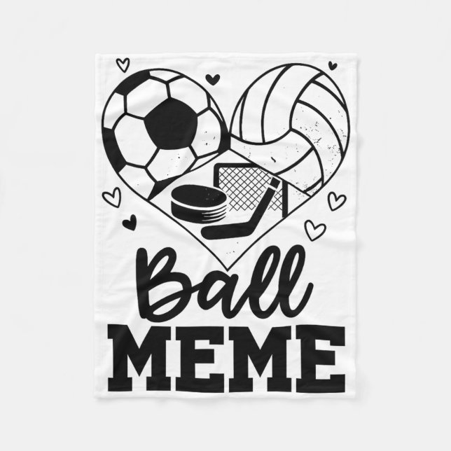 Ll Meme Soccer Volleyll Hockey Meme Player  Fleece Blanket (Front)