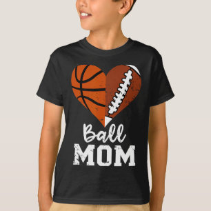 Ll Mom Heart Funny Footll Sketll Mom T-Shirt