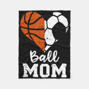 Ll Mom Heart Funny Soccer Sketll Mom Fleece Blanket