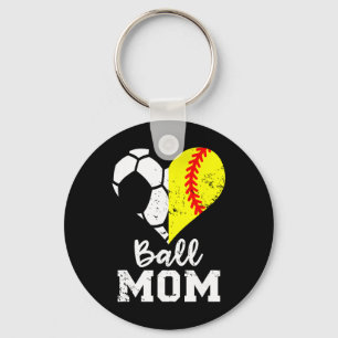 Ll Mom Heart Funny Softll Soccer Mom Key Ring