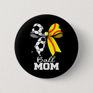 Ll Mom Soccer Softll Mom Coquette Bow Funny Game D 6 Cm Round Badge