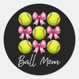 Ll Mom Softll Mom Mama Mother's Day Pink Coquette Classic Round Sticker
