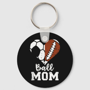 Ll Mum Heart Funny Footll Soccer Mum  Key Ring