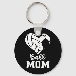 Ll Mum Heart Funny Soccer Volleyll Mum Key Ring