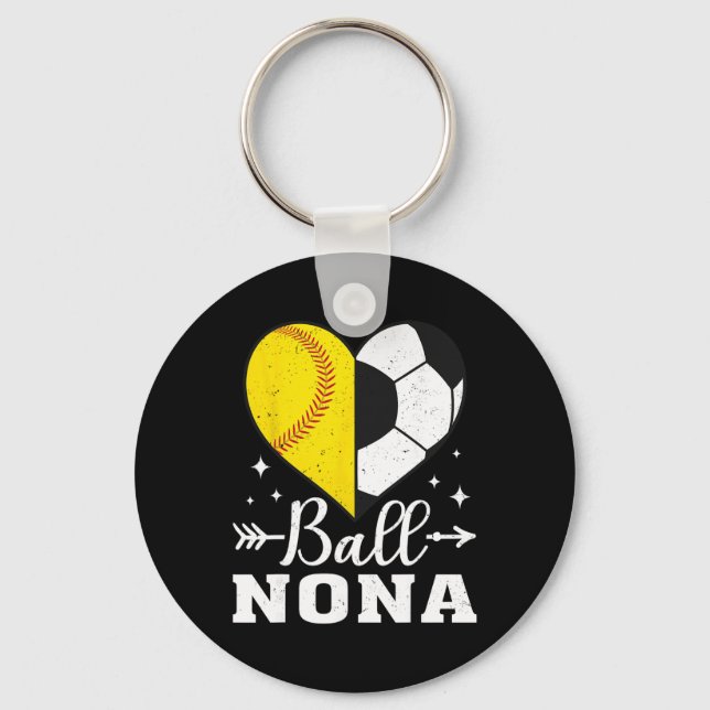 Ll Nona Funny Softll Soccer Nona  Key Ring (Front)