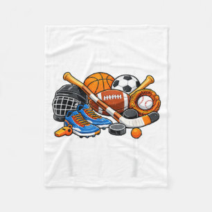 ll Star Mum of The Birthday Boy Basketball Soccer Fleece Blanket